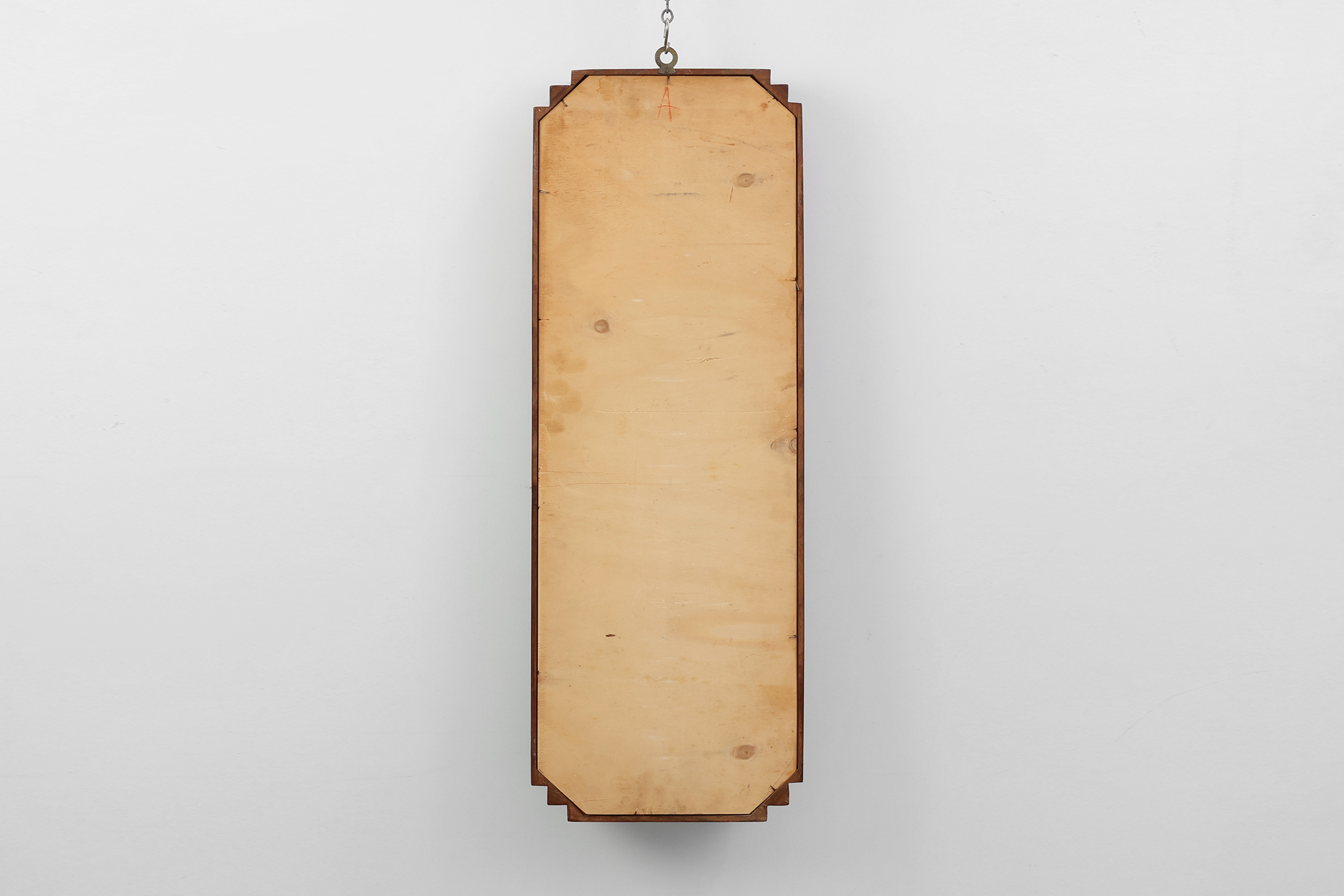 Geometric octagonal wooden Art Deco mirror, Italy ca. 1925thumbnail